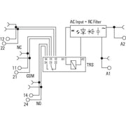 Weidmüller - Schaltrelais TRS 230VAC RC 2CO Termseries