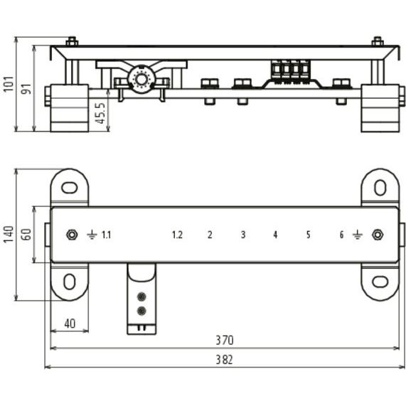 DEHN - Potentialausgleich-Schiene Potentialausgleichsschiene PAS EX 7AP SET