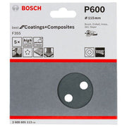Bosch - Schleifpapier/Schleifvlies PRO F355 Schleifblatt, 115 2608605113 mm, G600, 5-tlg