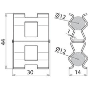 DEHN - Verbinder für Blitzschutz Bewehrungsklemme DC BK 12 RD12STBLANK DEHNclip 12/12mm