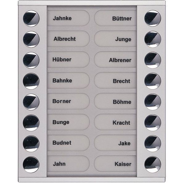 TCS Tür Control - Montageelement für Türstation Audioaußenstation 2-reihig PET16-EN/04 Erw.16 Tasten silber