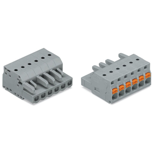 WAGO - Kabelsteckverbinder für Leiterplattensteckverbinder 1-Leiter-Federleiste 2231-107/026-000 Push-inCAGECLAMP,gr − 50 Stück