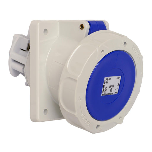 Walther Werke - CEE-Anbausteckdose (IEC 60309) Anbaudose schräg 63A 569306 3P 230V 6h IP67