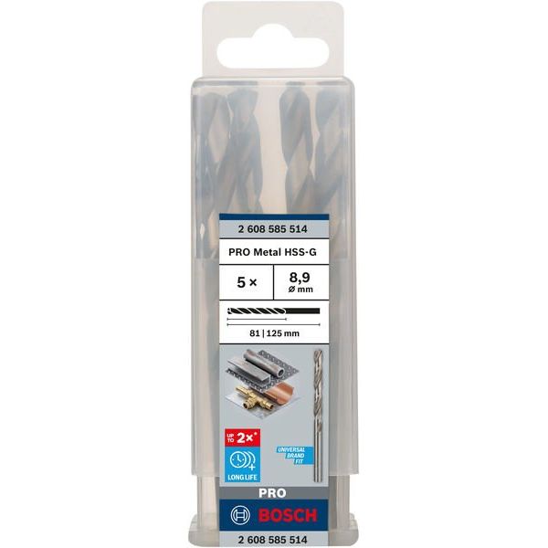 Bosch - Bohrer PRO Metal HSS-G 2608585514 Spiralbohrer 8,9 x