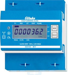 Eltako - Elektrizitätszähler Wandler-Drehstromz. DSZ14WDRS-3x5A MID RS485 Bus