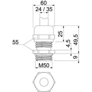 OBO Bettermann - Kabelverschraubung V-TEC VM50 EMV − 5 Stück