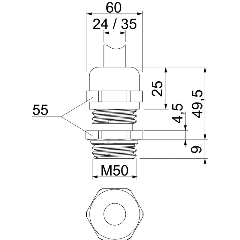OBO Bettermann - Kabelverschraubung V-TEC VM50 EMV − 5 Stück