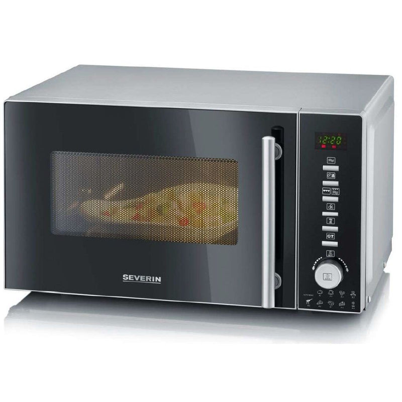 Severin - Mikrowellengerät Mikrowelle m.Grill MW 7773 si-sw Heißluft,20L