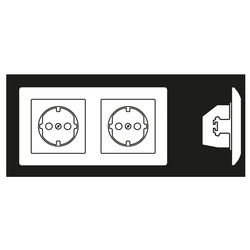 Jung - Steckdose Kanal-SCHUKO-Steckdose AS 1522 2-fach16A 250V