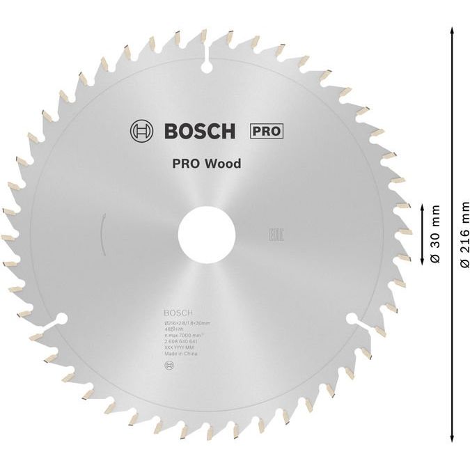 Bosch - Kreissägeblatt PRO Wood Kreissägeblatt, 2608640641 216 x 2,8 x 30 mm