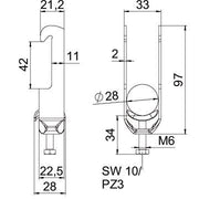 OBO Bettermann - Bügelschelle BS-W1-M-28 A2 22-28mm − 25 Stück
