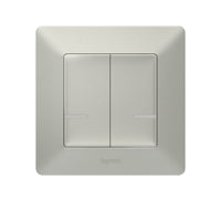 Legrand - Funksender Wandsender 2-Fach Legrand 752387 Aluminium