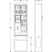 uesa - Zähler-Komplettschrank Zähleranschlußsäule ZAS-S-2-TSG ENSO 2100x590x320mm