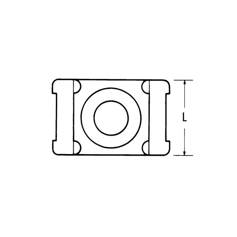 HellermannTyton - Befestigungssockel und -element für Kabelbinder Befestigungssockel CTM0 PA66 BK 100 schwarz − 100 Stück