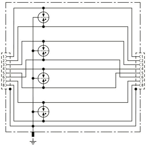 DEHN - Überspannungsableiter für Informations-/MSR-Technik Blitzstromableiter DPA C8 D 4PPOE DEHNpatch 1 Gbit