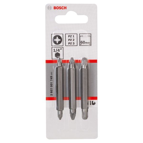 Bosch - Bit-Set Doppelklingenbit-Set, 2607001749 3-teilig PZ1 PZ1 PZ2
