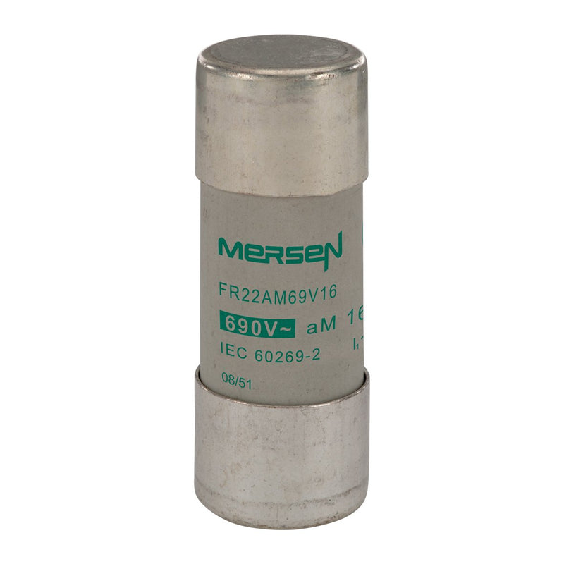 Mersen - Zylindrische Sicherung Sicherungseinsatz zylindr. FR22AM69V16 aM 22x58 16A − 10 Stück