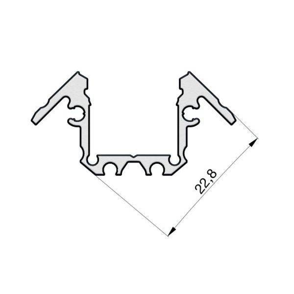 Radium Lampenwerk - Zubehör/Ersatzteile für Lichtschlauch/-band Aluprofil m.Abdeckung 1m FXZA4554 grau