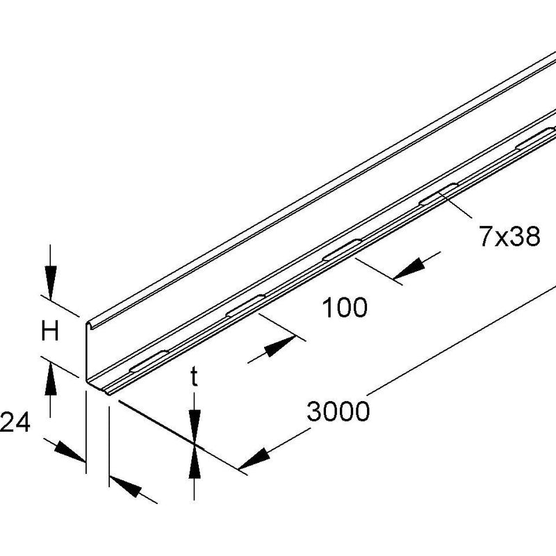 Niedax - Trennwand für Kabeltragsystem Trennsteg RW 60 E5 − 3 Meter