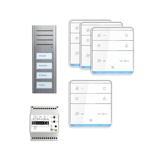 TCS Tür Control - Türsprech-Set Paketlösung PSX2340-0000 4 Tasten AP,Freispr