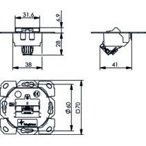 Telegärtner - Kommunikationsanschlussdose Kupfer Modulaufnahme 100022985 AMJ-SL 1-fach