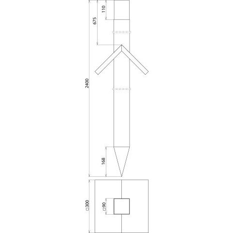 DEHN - Zubehör/Ersatzteile für Erdung und Blitzschutz Holzpfahl aus Eiche HP 90X90 2400 EHI imprägniert 90x90x24