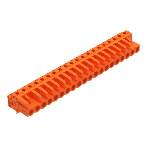 WAGO - Leiterplattensteckverbinder THT-Federleiste abgewink. 232-280 Maß 5,08mm,orange − 10 Stück
