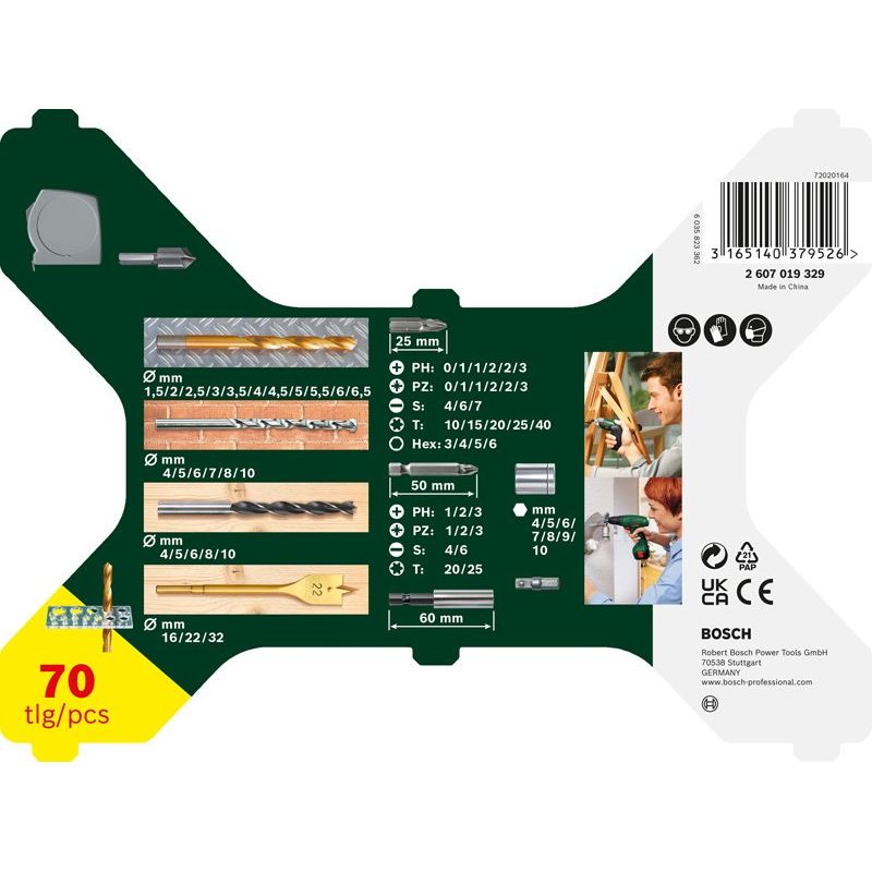 Bosch - Werkzeugset X-Line TiN-beschichtetes 2607019329 Set, 70-tlg