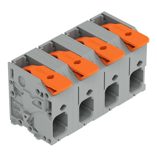 WAGO - Leiterplattenklemme Hebel 2606-1354 6mm²,grau − 44 Stück