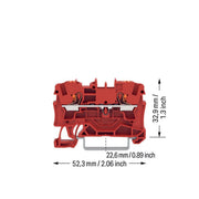 WAGO - Durchgangs-Reihenklemme 2L-Durchgangsklemme 2204-1203 4 qmm, rt − 50 Stück
