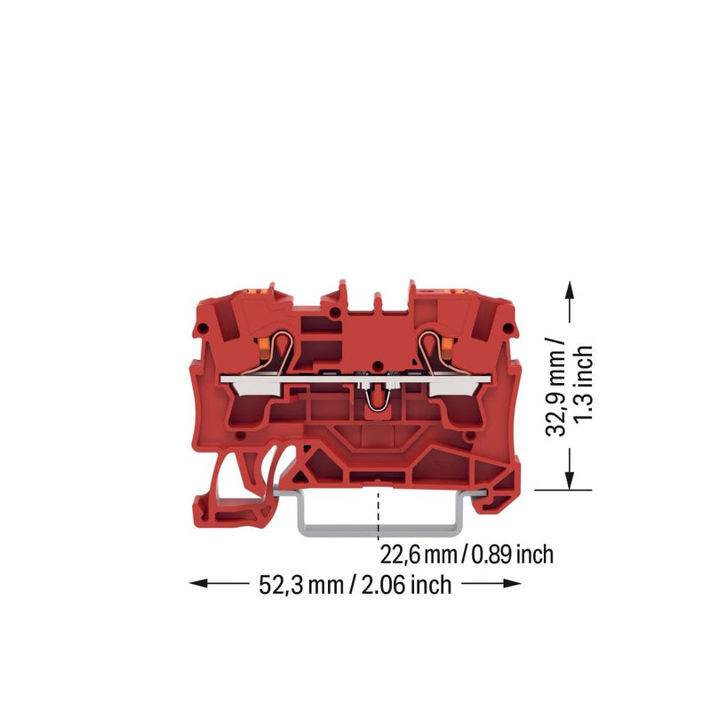 WAGO - Durchgangs-Reihenklemme 2L-Durchgangsklemme 2204-1203 4 qmm, rt − 50 Stück