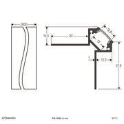 EVN Lichttechnik - Mechanisches Zubehör/Ersatzteile für Leuchten Alu-Profil m. Abdeckung APTB4AM200 opal, 2m