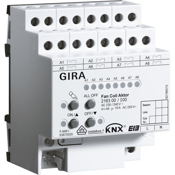 Gira - Bussystem-Schaltaktor Fan Coil Aktor KNX/EIB REG 216300