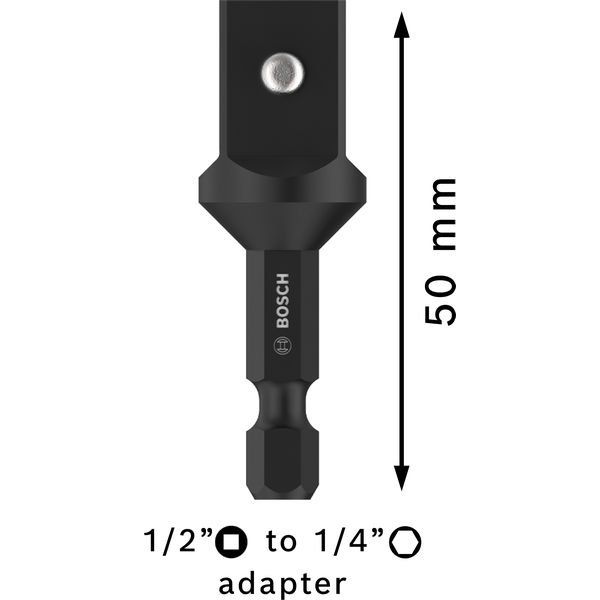 Bosch - Verlängerung für Steckschlüssel-Einsätze, Steckschlüssel, Knarren PRO Socket Adapter mit 2608551107 Stiftverbindung 1/2