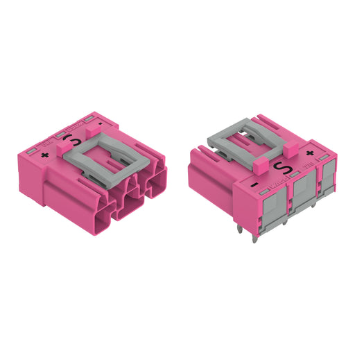 WAGO - Leiterplattensteckverbinder Stecker für Leiterplatten 770-893/011-000/082- 3-polig,pink − 100 Stück