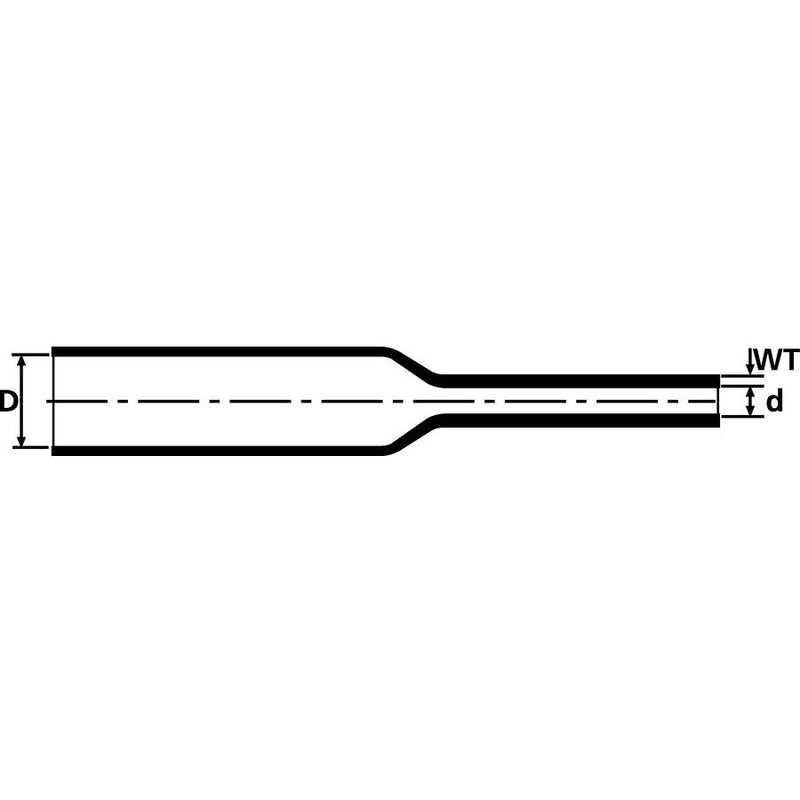 HellermannTyton - Schrumpfschlauch Warmschrumpfschlauch 2:1 342-30020(60) schwarz 60 m Rolle − 60 Meter