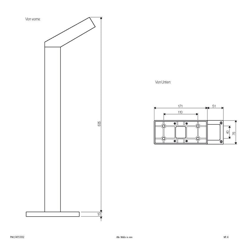 EVN Lichttechnik - Wegeleuchte LED-Wegeleuchte PWL54153302 3000K anthrazit  − 1 Stück