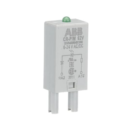 ABB Stotz S&J - Zubehör/Ersatzteile für Schaltrelais Steckmodul CR-P/M 62V LED grün, 6-24VAC/DC − 10 Stück