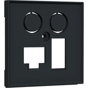 Homeway - Multi-Einsatz/Abdeckung für Daten- und Kommunikations-Anschlusstechnik Zentralplatte TV + LAN/TAE HW-ZLTANG55V1 55x55mm anth