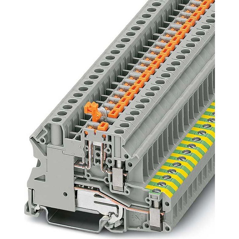 Phoenix Contact - Trenn- und Messtrenn-Reihenklemme Messer-Trennklemme UT 4-PE/MT − 50 Stück