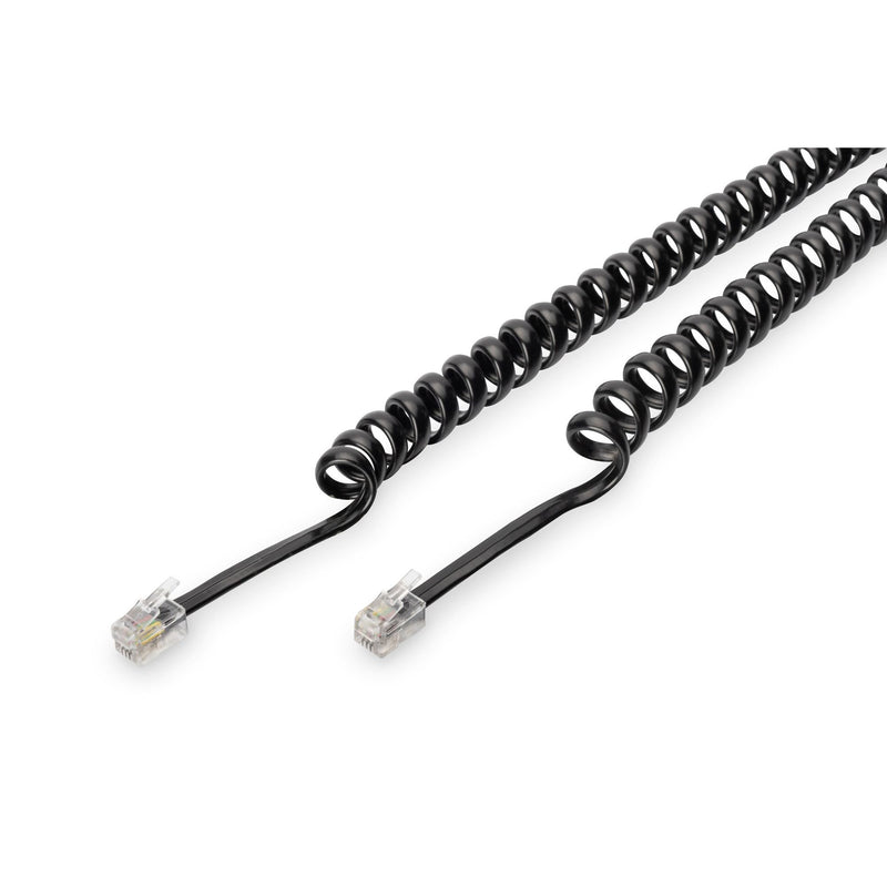 DIGITUS - Konfektionierte Fernmeldeleitung Spiral-Anschlusskabel UAE AK-460101-020-S RJ10 2m 4x7x0,12mm