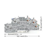 WAGO - Installations-Etagenklemme Installationsetagenklemme 2203-6546 2,5 mm² Hybrid − 50 Stück