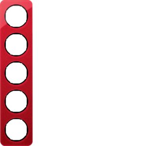 Berker - Abdeckrahmen Rahmen 5-fach 10152344 rot transp./sw glanz