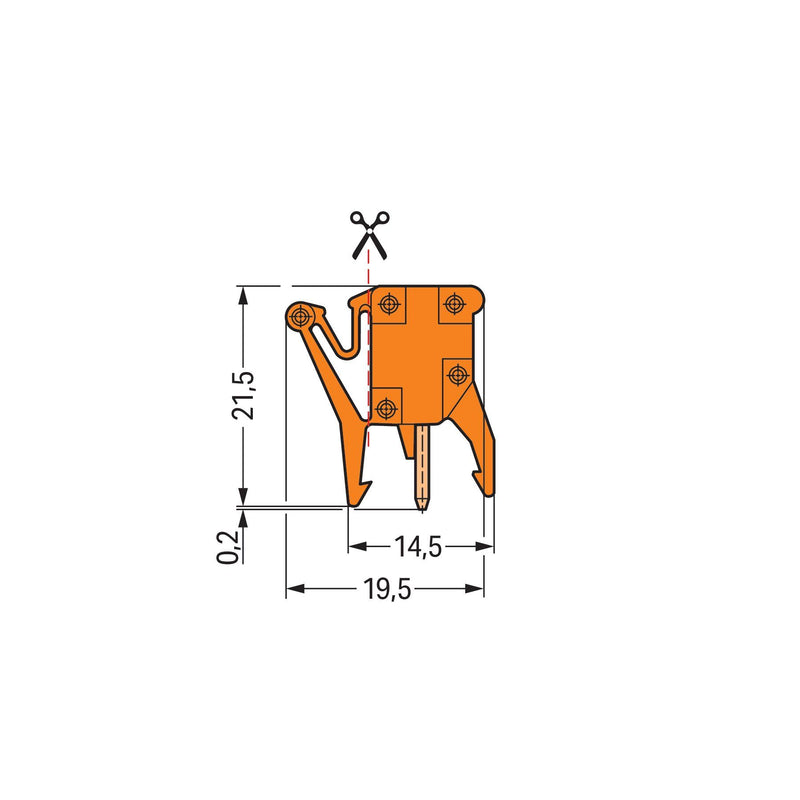 WAGO - Prüfstecker Prüfadapter 249-115 1-polig,orange − 25 Stück