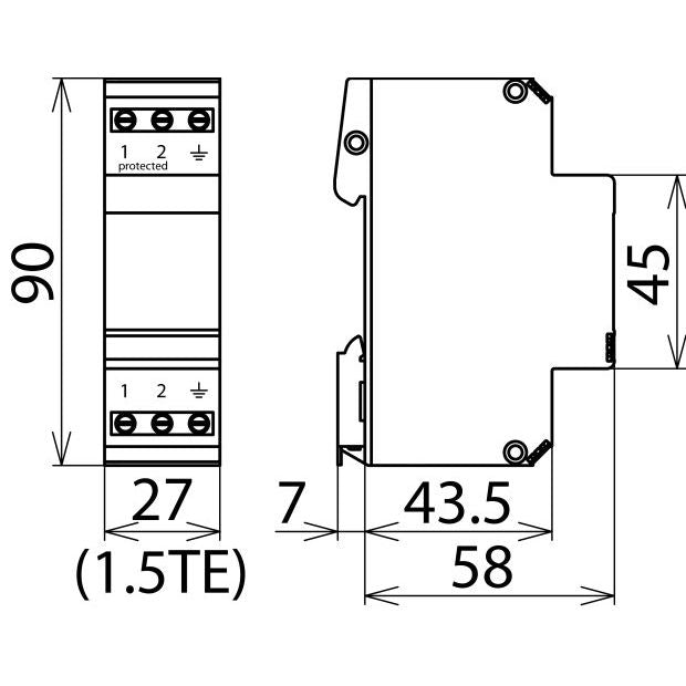 DEHN - Kombi-Ableiter für Informations-/MSR-Technik Kombiableiter BVT ALD 60 BLITZDUCTOR VT