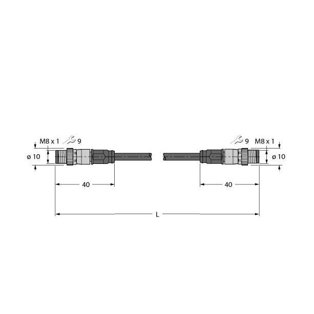 Turck - Rundsteckverbinder, feldkonfektionierbar (Industriesteckverbinder) Leitung für Industrial PSGS4MPSGS4M44140.1M Ethernet − 1 Stück