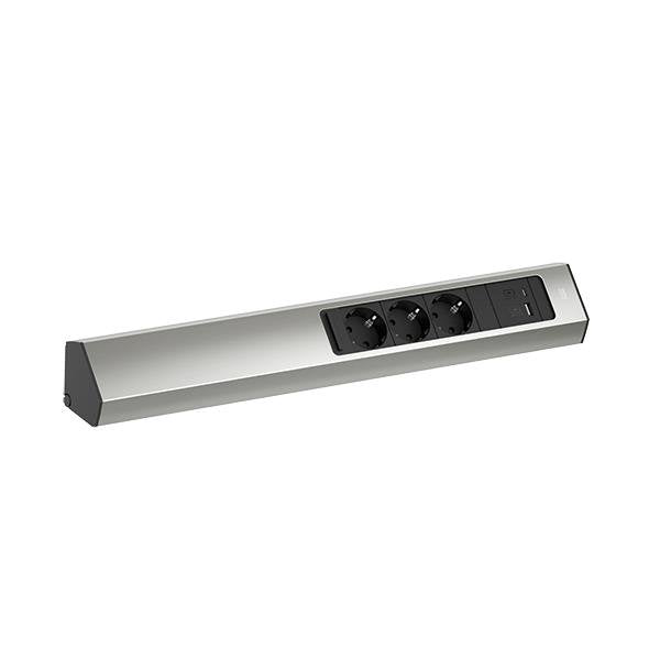 Bachmann - Mehrfachsteckdose CASIA Steckdosenleiste 2m 932.006 Edelstahl-Optik