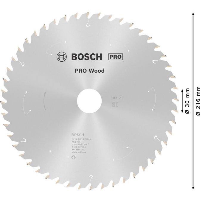 Bosch - Kreissägeblatt PRO Wood cordless 2608837726 Kreissägeblatt 216 x