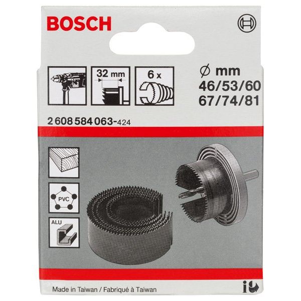 Bosch - Werkzeugset Lochsägen-Set, 2608584063 6-tlg., 46-81 mm