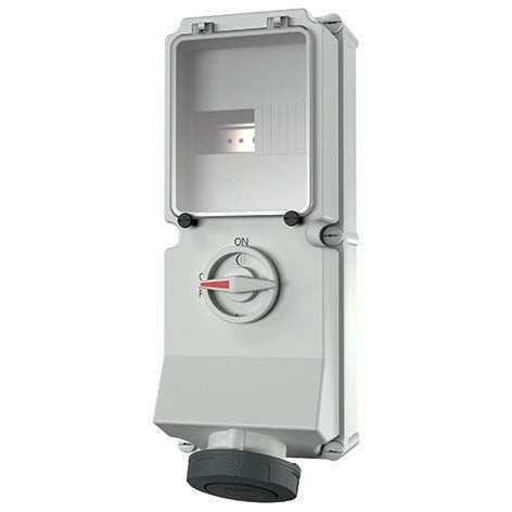 Mennekes - CEE-Steckdose abschaltbar, abgesichert (IEC 60309) Wanddose DUO 5641A 63A,4p,7h,500V,IP67